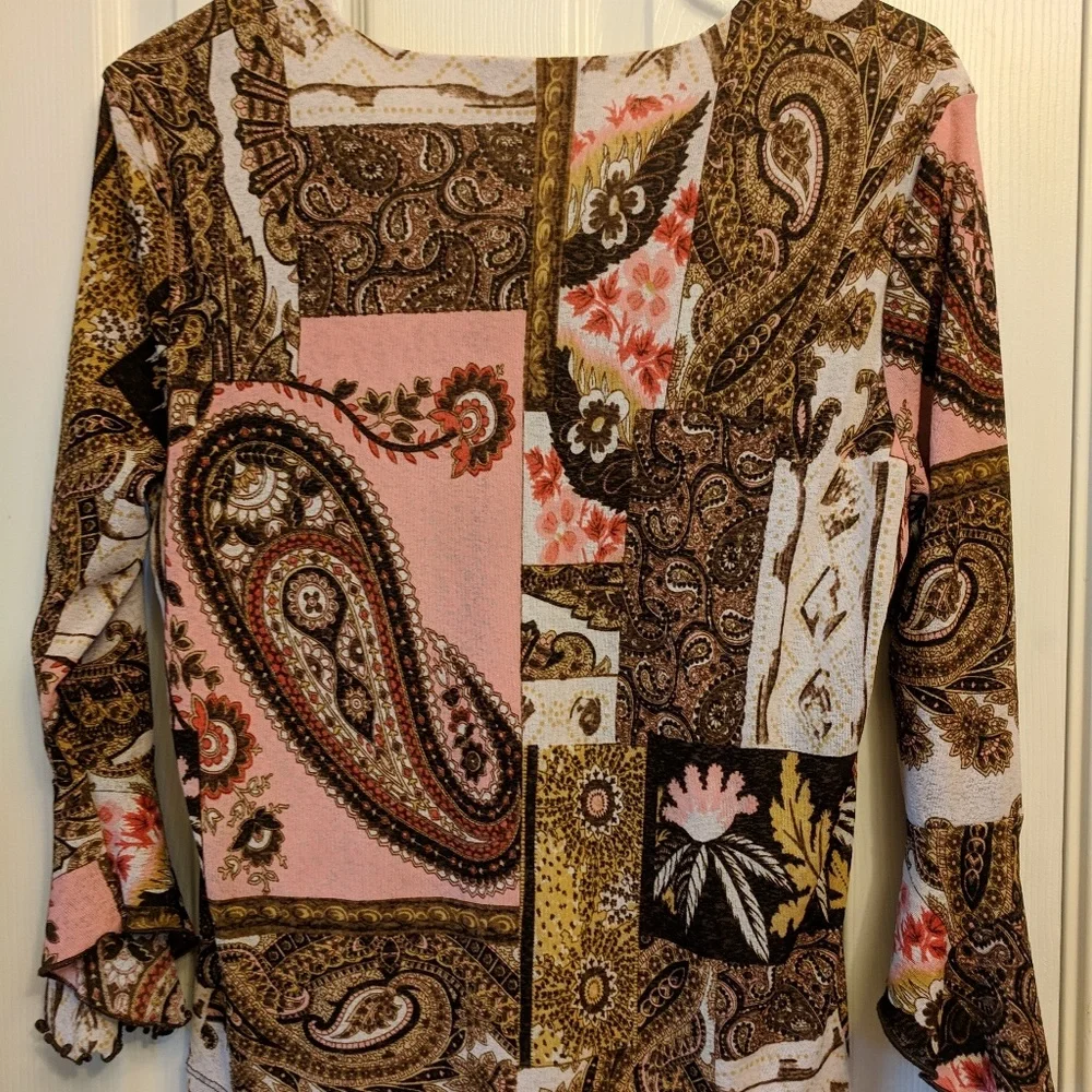 Pre-owned Style & Co. Paisley Design Top Size L - Picture 2 of 8